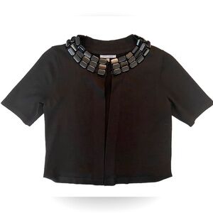 NWOT Anne Klein Black Embellished Bolero Jacket Size Petite Small (PP)